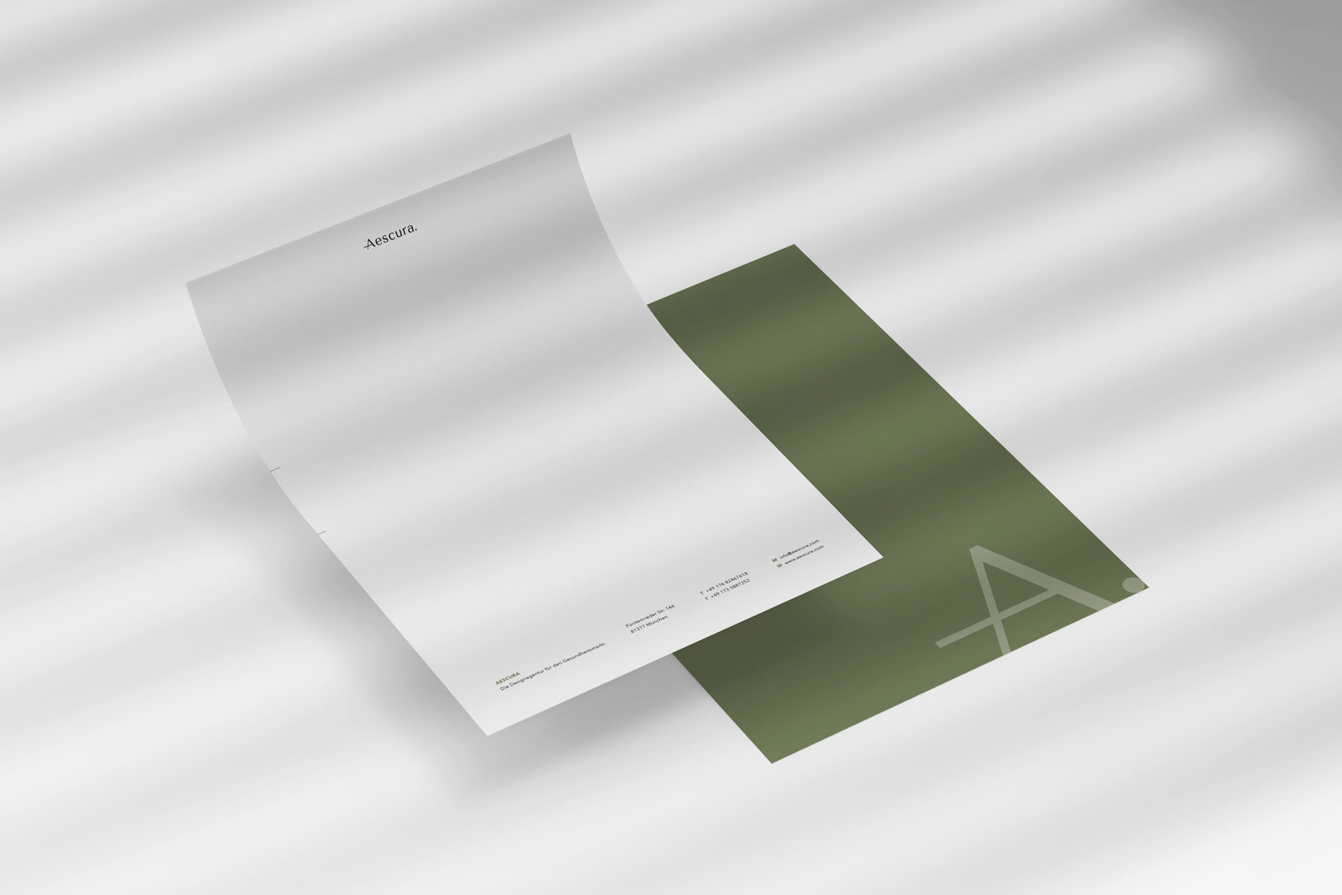 Chiara Hruby Lateo, Aescura, Corporate Design, Briefpapier