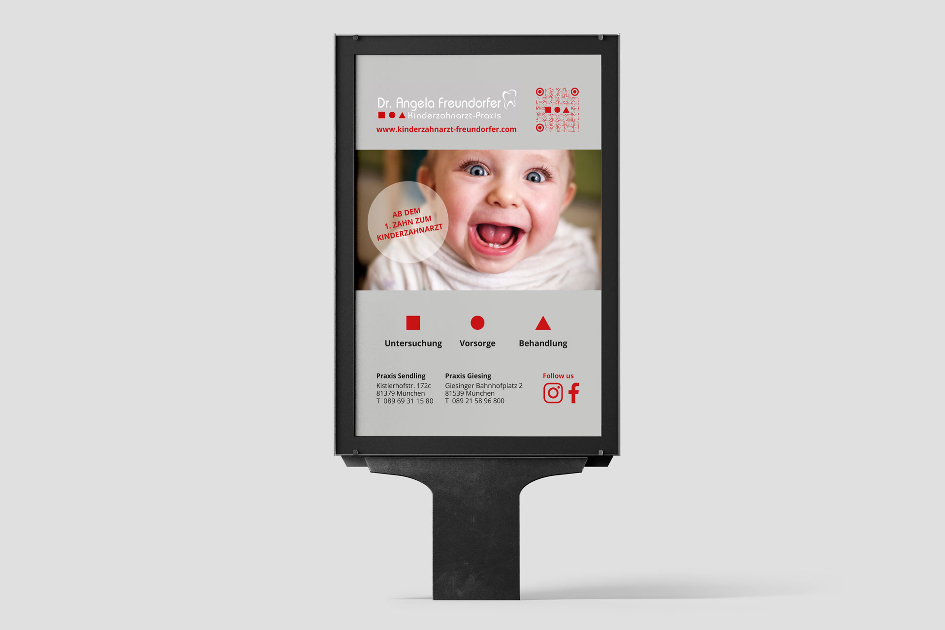 Chiara Hruby Lateo, Dr. Freundorfer, Corporate Design, Printmedien, Außenwerbung, Kundenstopper