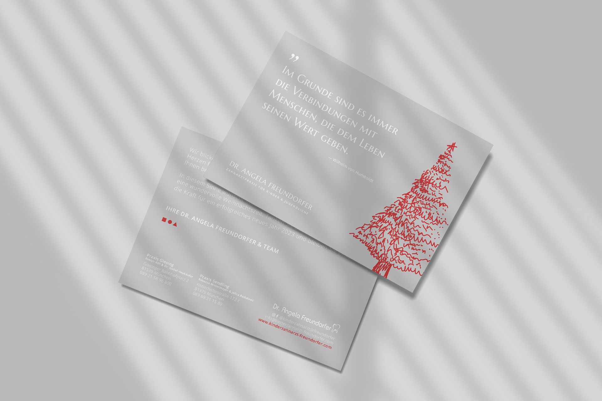 Chiara Hruby Lateo, Dr. Freundorfer, Corporate Design, Printmedien, Weihnachtskarte