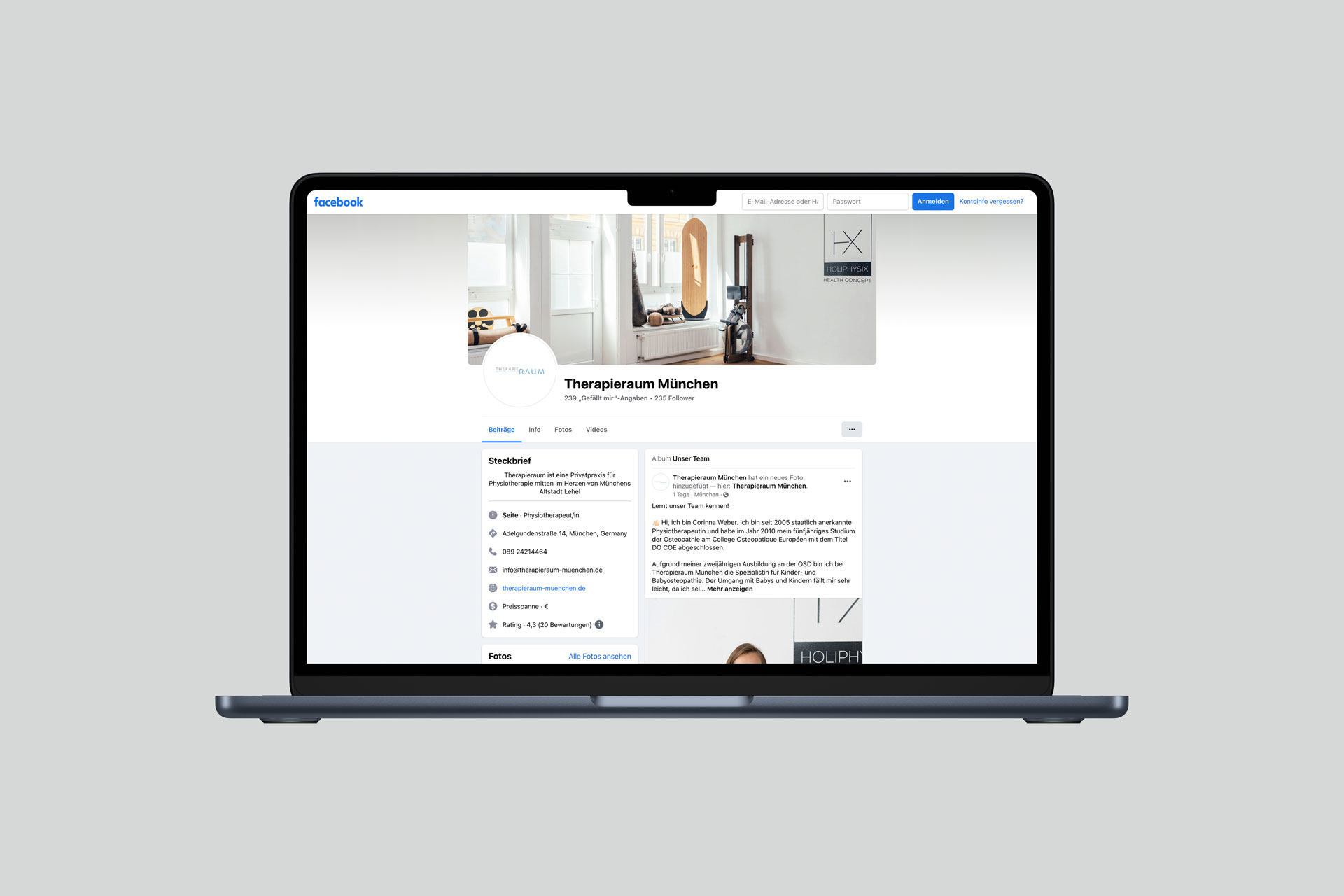 Chiara Hruby Lateo, Therapieraum, Social Media Marketing, Facebook