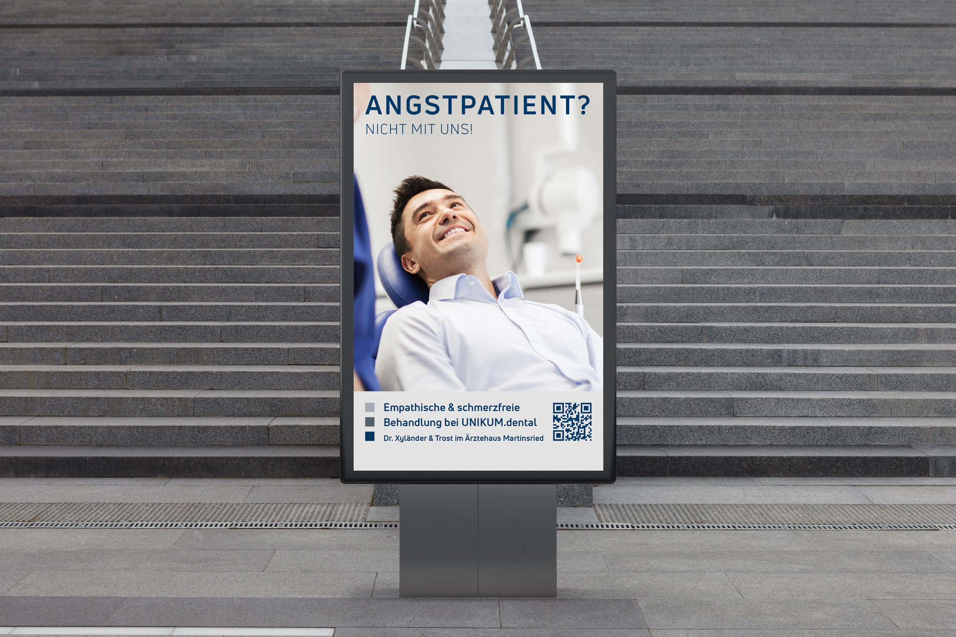 Chiara Hruby Lateo, Unikum.dental, Printmedien, Außenwerbung, Digitales Plakat