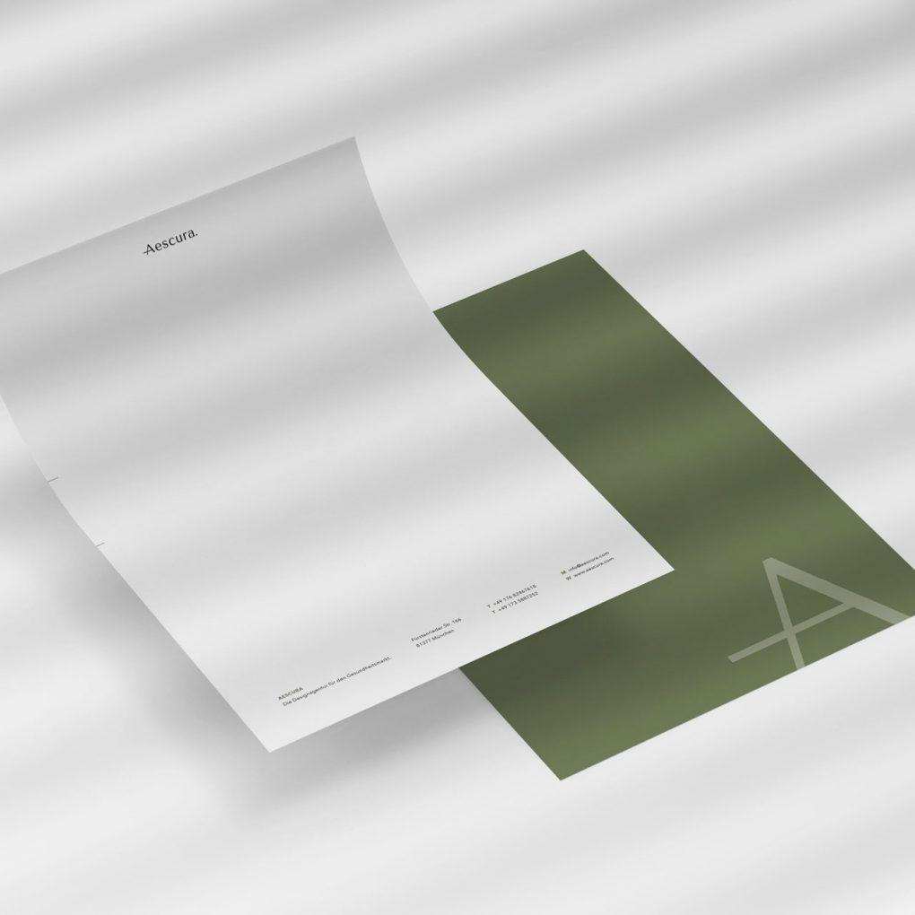 Chiara Hruby Lateo, Aescura, Corporate Design, Briefpapier