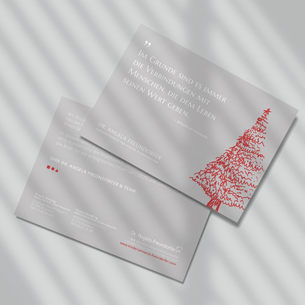 Chiara Hruby Lateo, Dr. Freundorfer, Corporate Design, Printmedien, Weihnachtskarte
