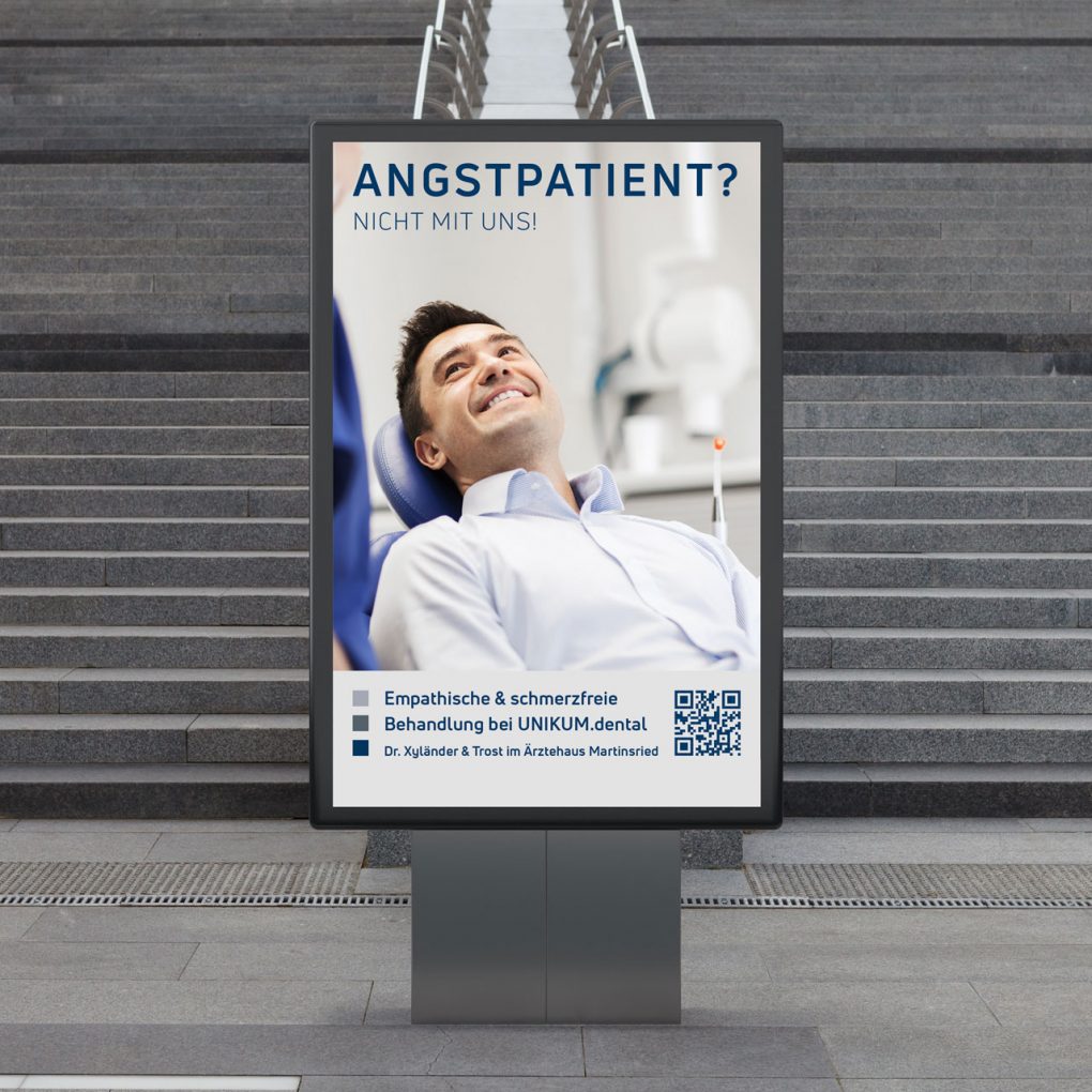 Chiara Hruby Lateo, Unikum.dental, Printmedien, Außenwerbung, Digitales Plakat